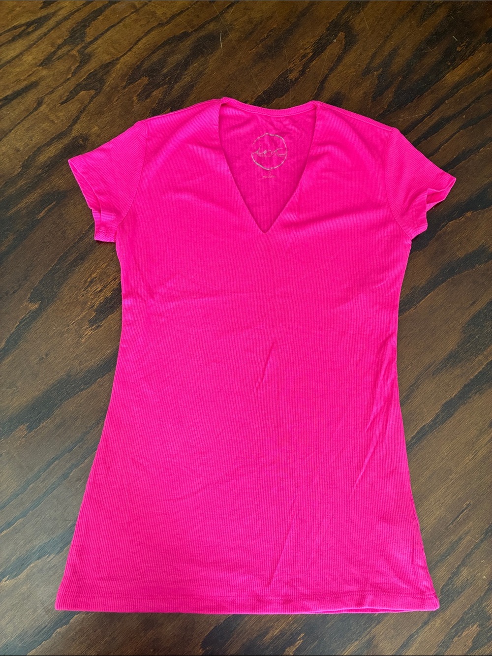 INC International Concepts Hot Pink V-Neck Short Sleeve Top
